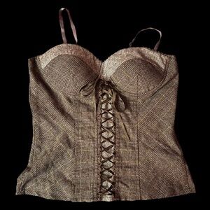 Charlotte Russe Brown Plaid Corset